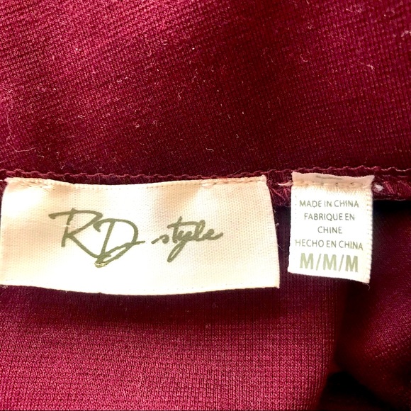 RD Style (Dillard’s) MIDI burgundy bodycon dress - Picture 3 of 3